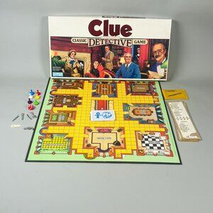 Vintage 1986 Clue by Parker Brothers Classic Detective Board Game Complete